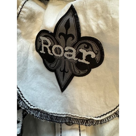 ROAR Men’s Signature Edition White Embroidered Button Up Shirt Richness Roars LG - Picture 10 of 13